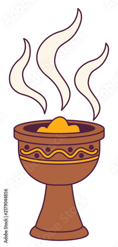 Traditional Mexican Copal Incense Burner with Smoke