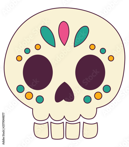 Cute Mexican Sugar Skull Calavera Dia de los Muertos