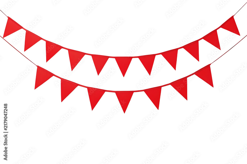Obraz premium Red Triangular Party Pennant Garland