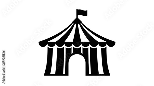 Vector illustration of circus tent icon on a transparent background