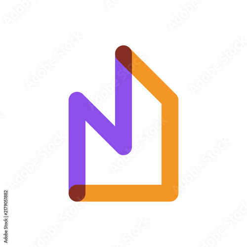 N building overlapping color logo design