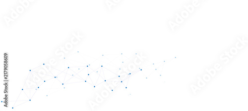 Abstract tech network connection with dots lines and wave.abstract blue background with alpha channel