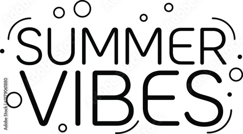 Summer Vibes Bold Typography Graphic with Decorative Elements