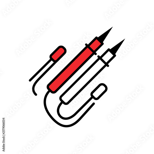 Soldering iron with interchangeable tips a flat vector illustration on a white background solder tool