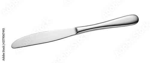 Stainless Steel Butter Knife Isolated on Transparent Background