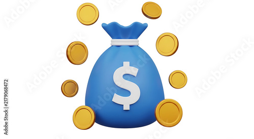 Money bag with gold coins icon