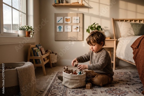 Child Practicing Household Cleaning Skills With Visual Routine