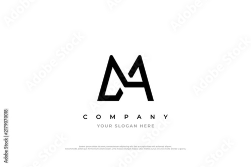 Simple and Minimal Initial MA Monogram Logo Design