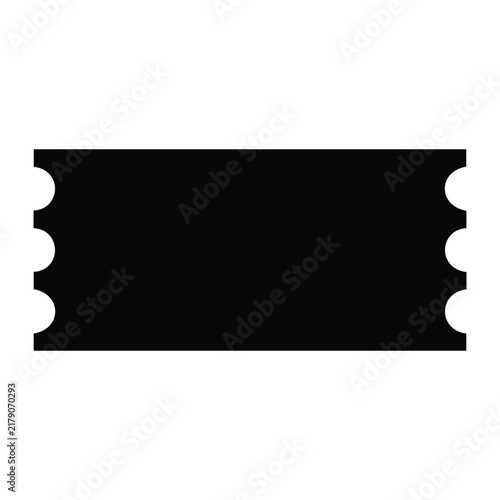 Black ticket icon on white background vector illustration can be used for movie tickets.
