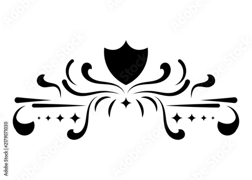 Vintage Heraldic Shield Divider Element Vector Design Isolated On White Background