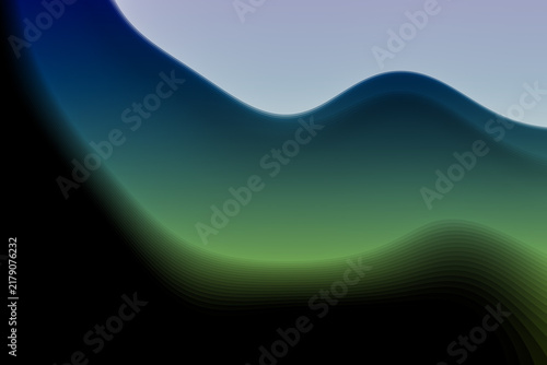 Cuadro en lienzo Blue Green Layered Wave Abstract Background