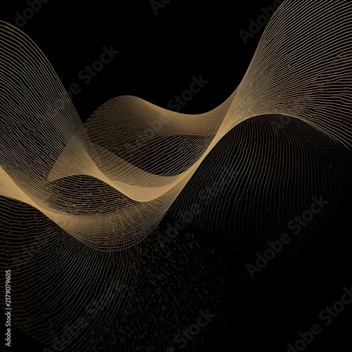 Luxury Gold Abstract Wave Background Elegant Lines Minimalist Clean Modern Design Aesthetic