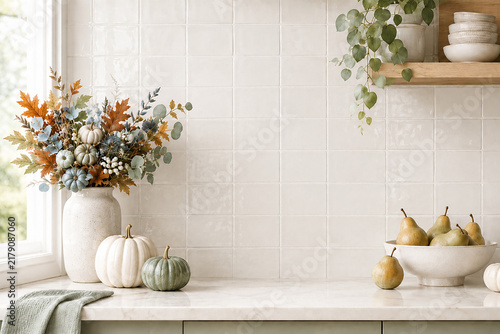autumn still life background blank wall pumpkin