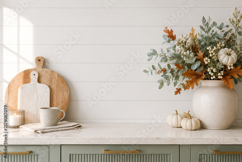 autumn still life background blank wall
