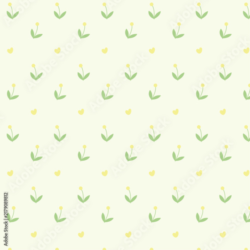 Minimalist Seamless Pattern with Small Yellow Flowers