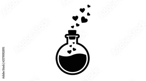 Vector illustration of magic love potion bottle icon on a transparent background