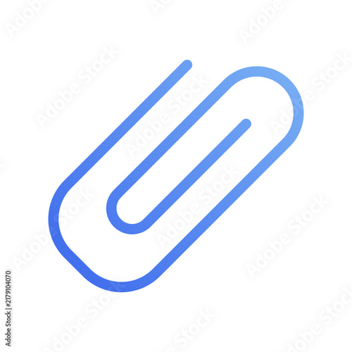 Blue paper clip icon for digital documents