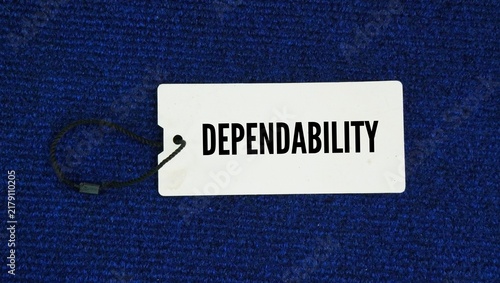 Quadro su tela Tag the paper with the word Dependability