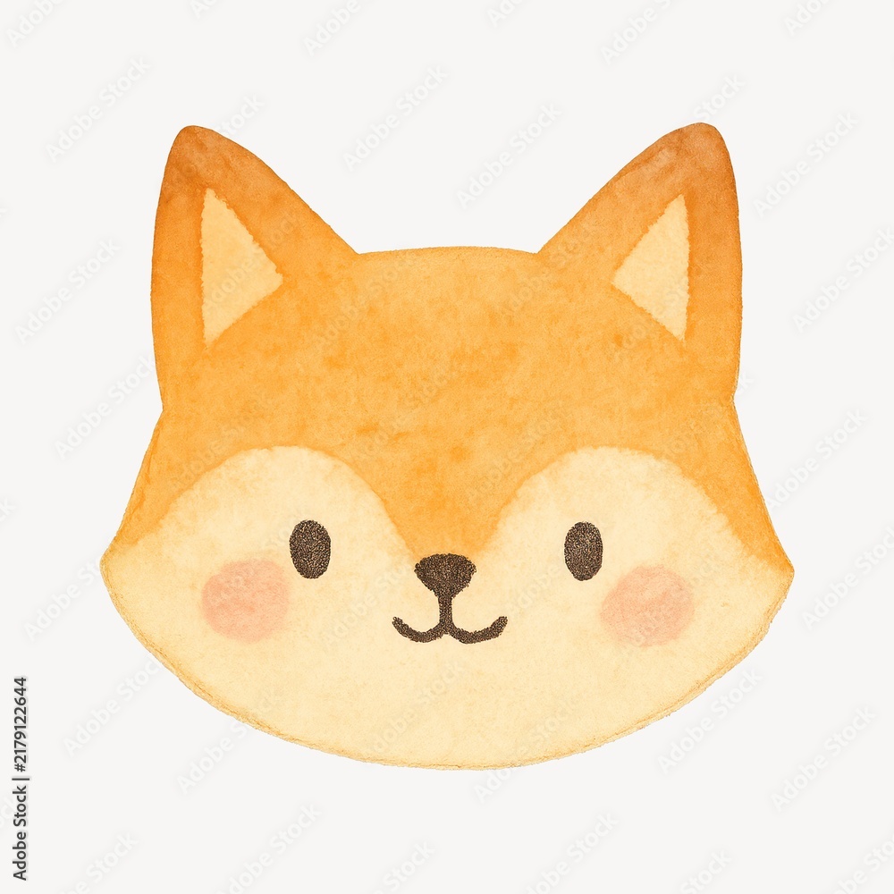 Fototapeta premium Cute fox face illustration