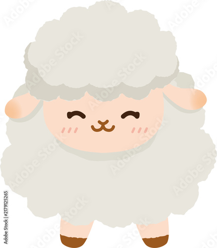 笑顔の羊のかわいいキャラクターイラスト
