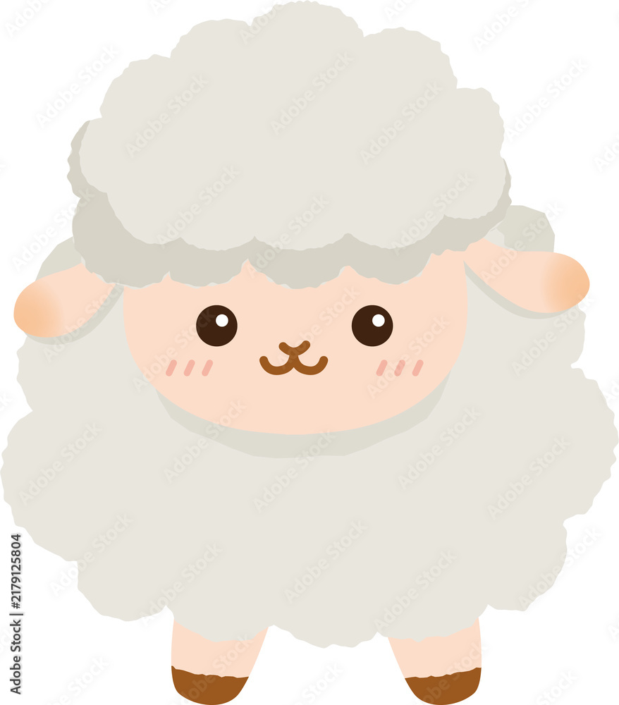 Fototapeta premium 羊のかわいいキャラクターイラスト