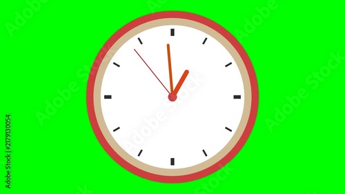 Minimalist Round Wall Clock Graphic Animation for Time Management and Scheduling Projects