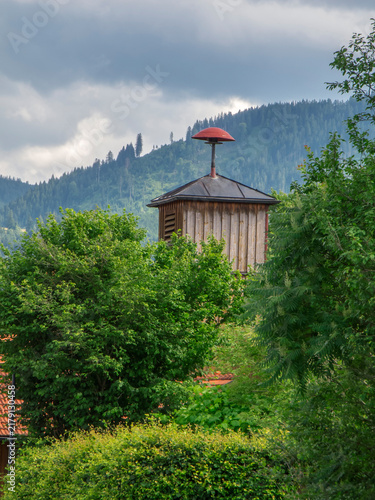 Obraz w ramie Old siren on a fire tower
