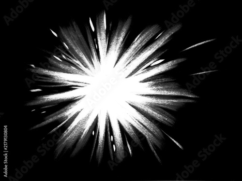 Obraz w ramie White starlike exploding background