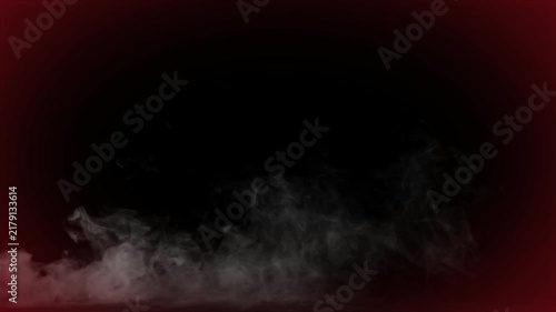 Dark red splatter background with rising white mist creating eerie atmospheric horror cinematic texture for spooky creative projects