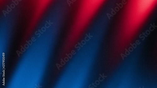 Deep Blue and Crimson Abstract Background with Flowing Shapes and Atmospheric Grain