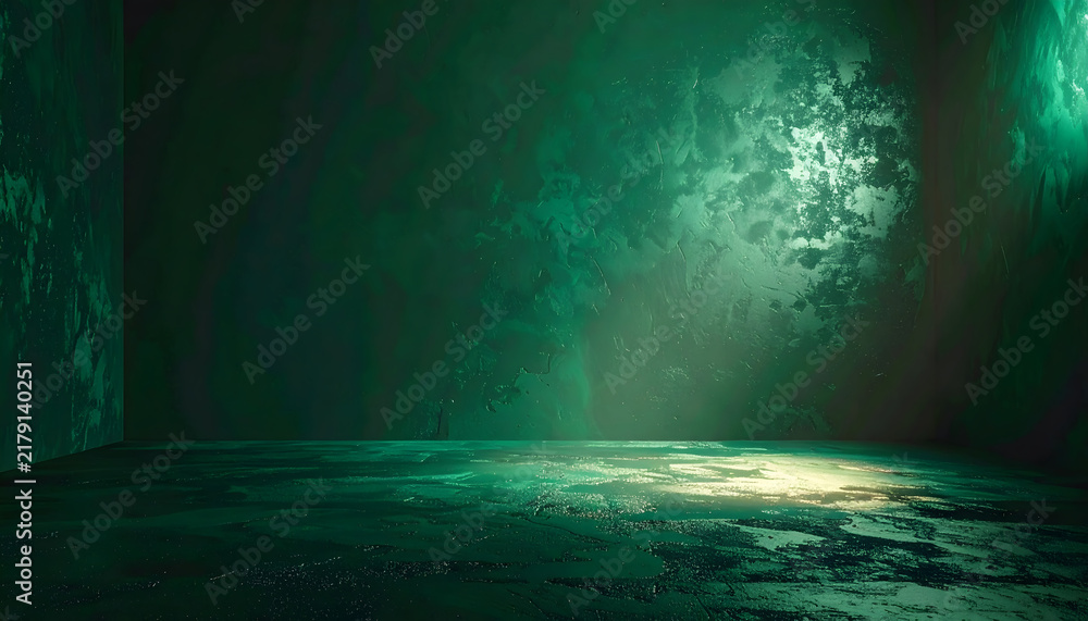 Obraz premium Emerald green gradient displays warm soft glow in deep confident grounded and atmospheric editorial generative AI