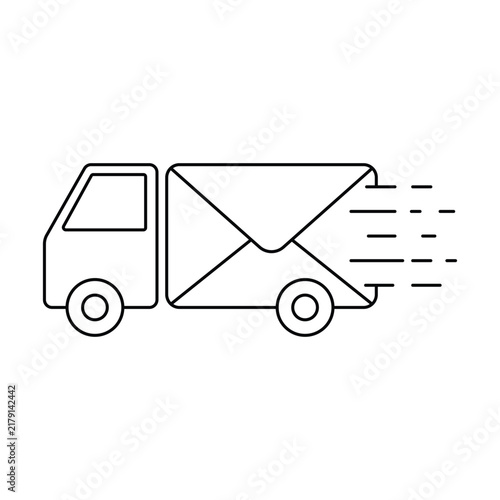 vector illustration of a mail delivery truck