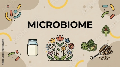 Minimalist Microbiome Vector Illâ€¦ for Healthcare Medical Science Research