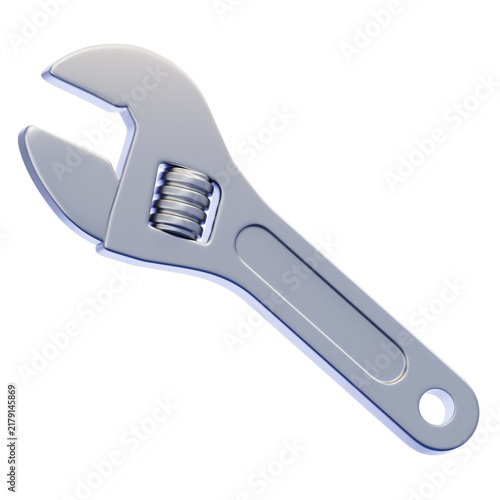 Fotografie High-quality 3D adjustable wrench icon representing plumbing repairs, hardware tools, and maintenance work