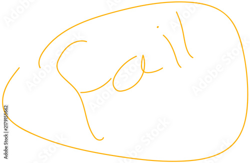 Amber hand-drawn fail word with encompassing circle sketch isolated on transparent PNG background