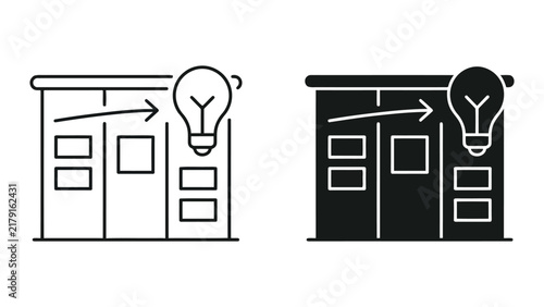 Business process improvement concept icon set with innovation, strategy
