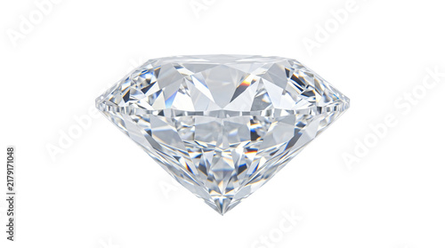 Cuadro en lienzo Brilliant cut diamond gemstone with sharp facets and intense light reflections d