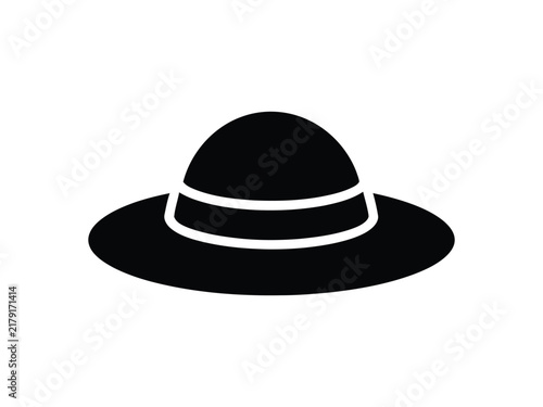 Black Sun Hat Silhouette Isolated