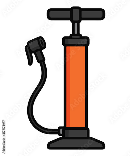 Manual Bicycle Floor Pump Icon Isolated on White Background