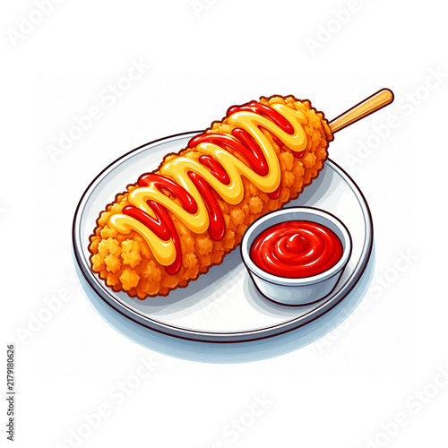 hot dog with ketchup