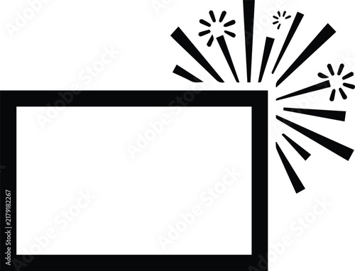 Comic book style rectangular frame panel with action lines and burst effect in black and white manga background graphic resource speed lines cartoon background storyboard element border design