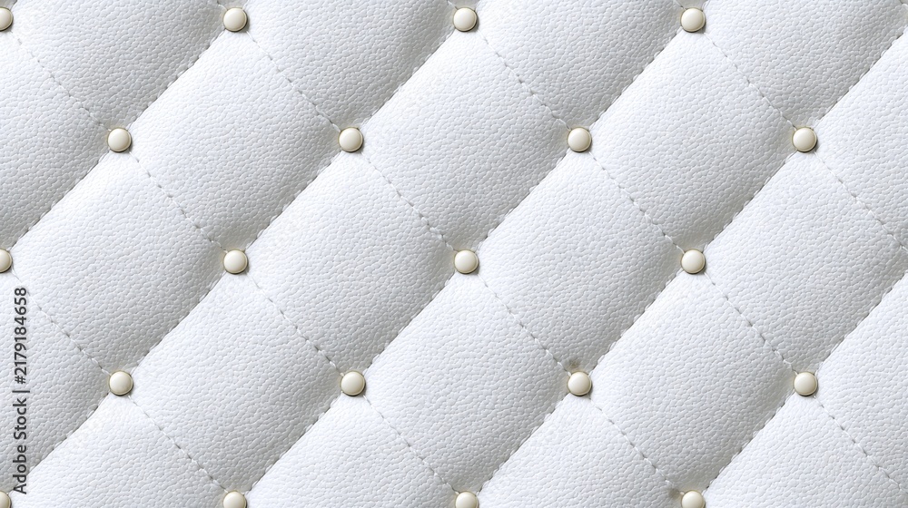 Obraz premium Quilted leather upholstery with button tufting on white