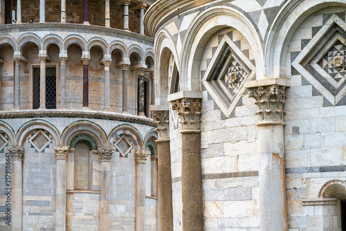 Photography Architectural details of the Pisa Baptistery facade