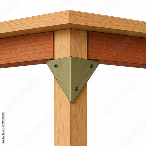 Table leg corner bracket reinforcement illustration
