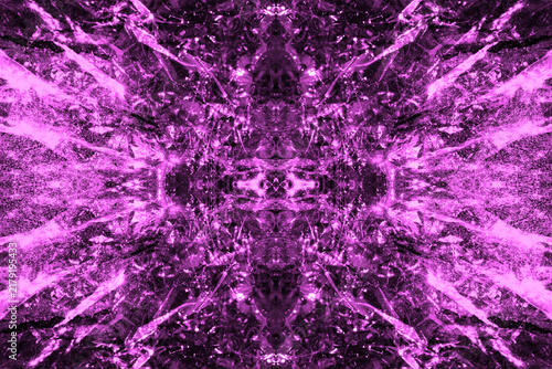 Plakat w ramie Mystical Pink Abstract Background with Symmetrical Metallic Texture