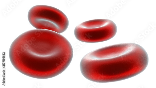 Obraz na płótnie Group of red blood cells biconcave discs, isolated on transparent background