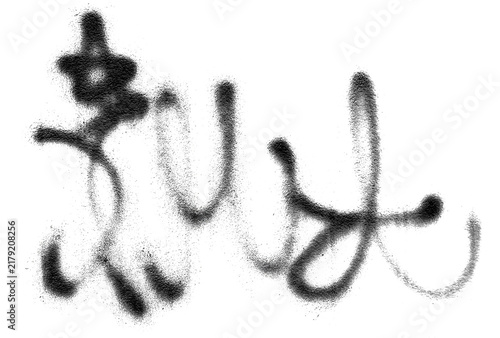 Canvastavla Abstract black graffiti scribble