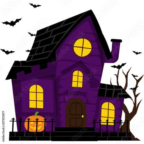 Halloween Haunted House Illustration