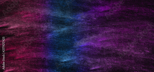Dark neon purple and blue grunge background texture with rough brush strokes and atmospheric lighting effects