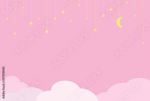 背景素材　ピンクの空